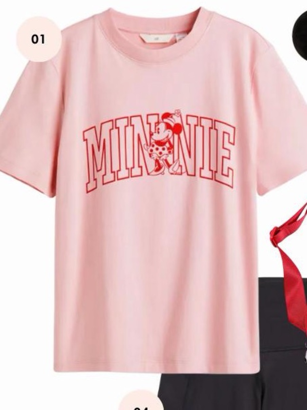 H&M Disney Minnie Mouse Pink Graphic T-Shirt Women’s XS